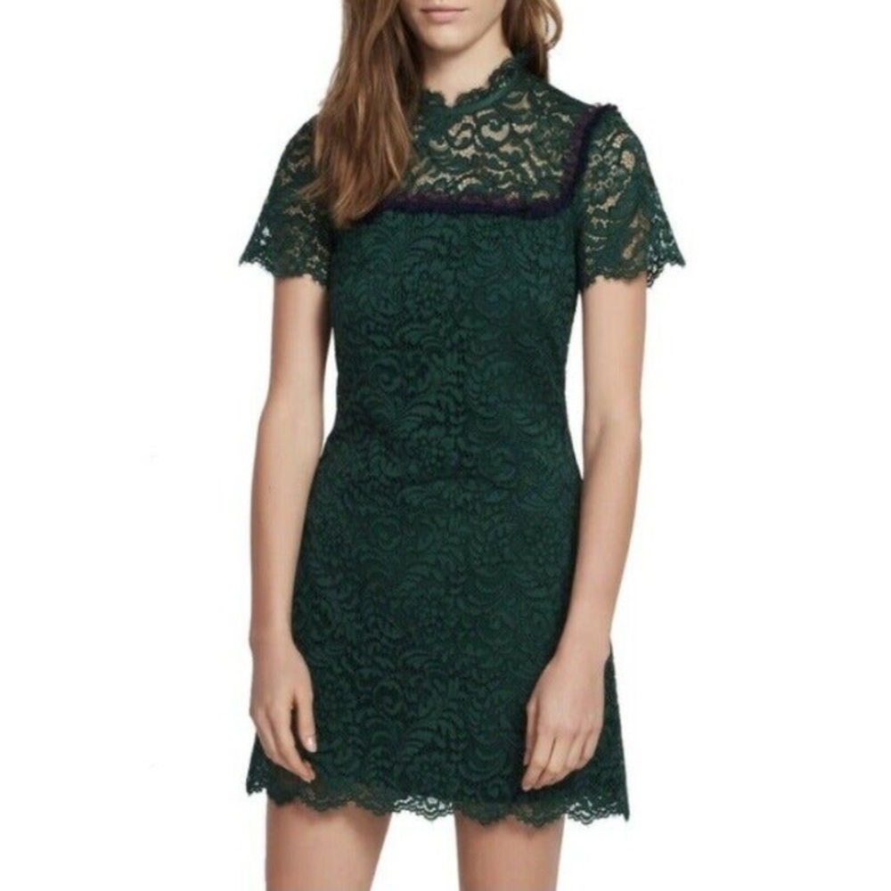 Sandro Green Lace Erle Mini Dress Size 0